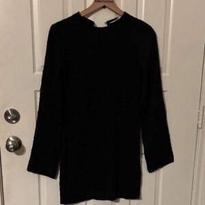 H&M textured long sleeve  Black Dress youth us 20 new with tags